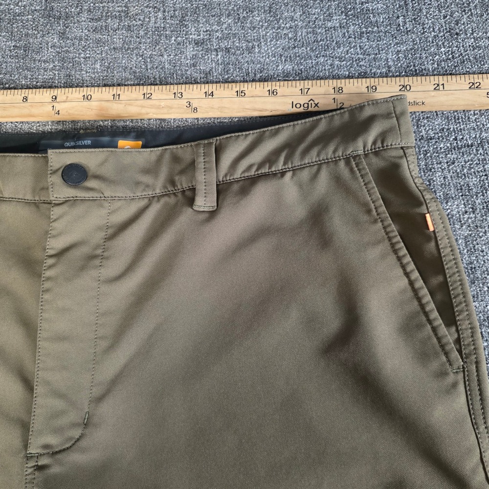 Quiksilver Waterman Hybrid Shorts Mens 37 Olive Green Tech Utility Performance - Picture 3 of 13